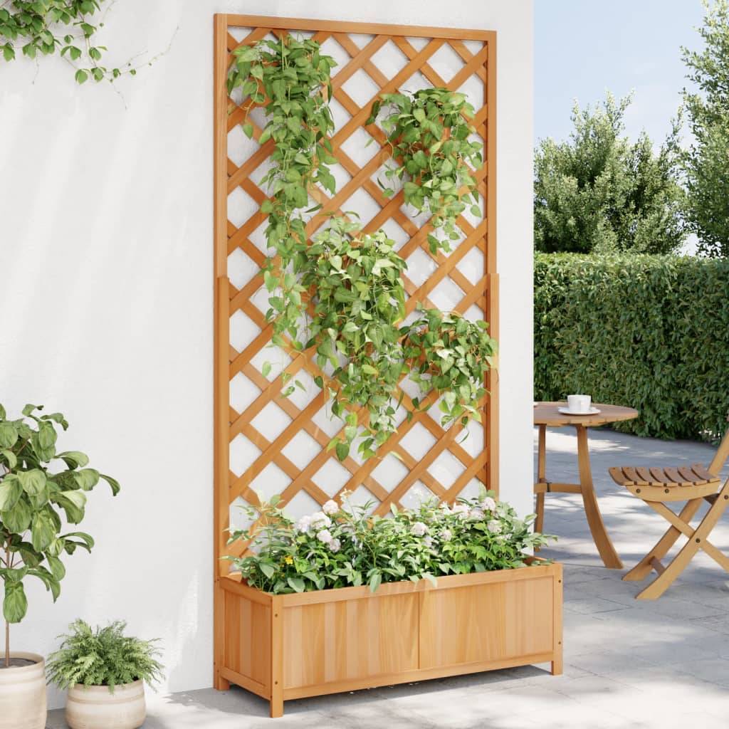 Vidaxl - Jardinière avec treillis marron bois massif de sapin vidaXL 365479 - Image 1