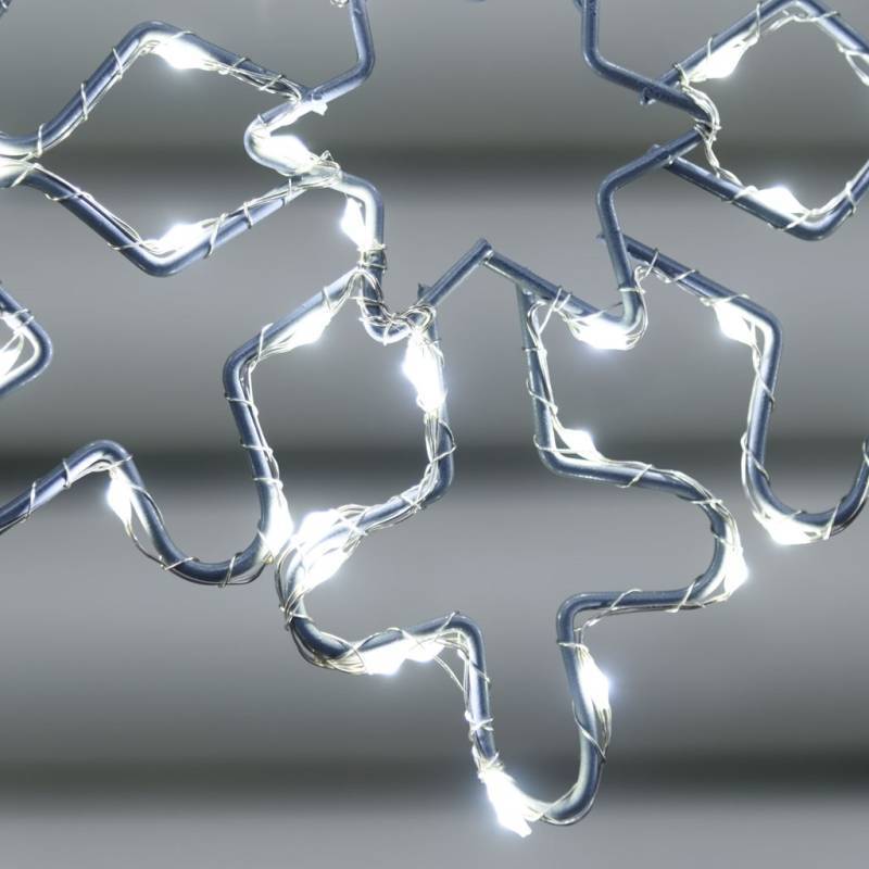 Lotti - Guirlande stalactites 8 flocons de neige 3m H80cm 728 microLED blanc froid scintillant Lotti - Imagen 7