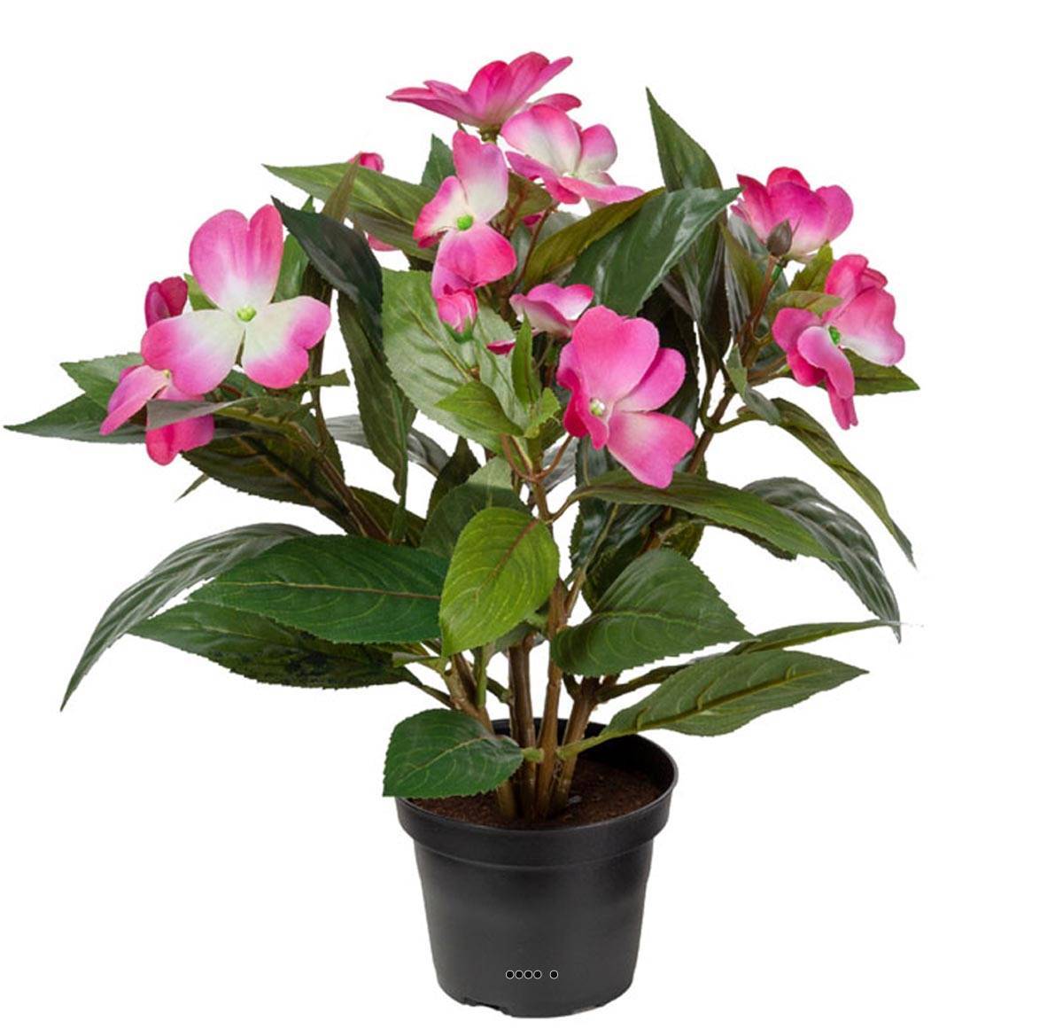 Artificielles - Grande Violette Africaine artificielle en pot, H 30 cm Rose - couleur: Rose - Imagen 1