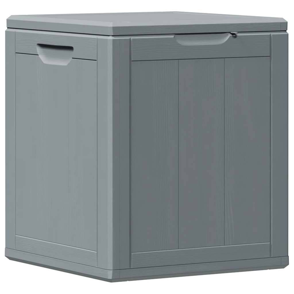 Petit Coffre de Rangement 90L PP Aspect Bois pour Balcon Terrasse Gris 43x44x51 cm – ComfortXL Outdoor Living - Image 2