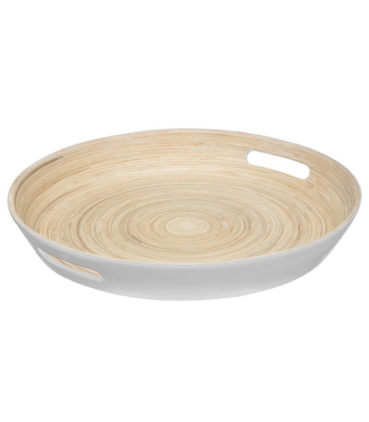 Plateau en Bambou D 42 cm Blanc - Imagen 1