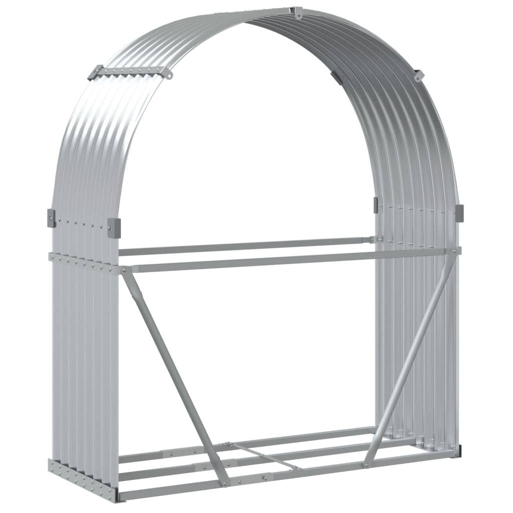 Range-bûches extérieur en acier galvanisé Argenté 120x45x140 cm – ComfortXL Outdoor Living - Image 6