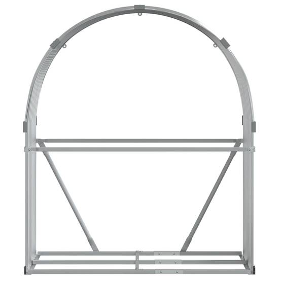 Range-bûches extérieur en acier galvanisé Argenté 120x45x140 cm – ComfortXL Outdoor Living - Image 4