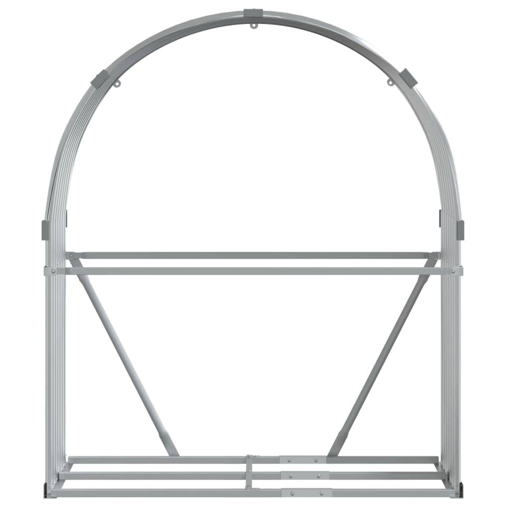 Range-bûches extérieur en acier galvanisé Argenté 120x45x140 cm – ComfortXL Outdoor Living - Image 4