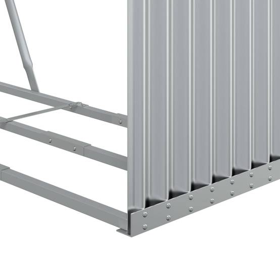 Range-bûches extérieur en acier galvanisé Argenté 120x45x140 cm – ComfortXL Outdoor Living - Image 8