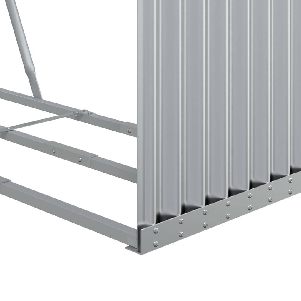 Range-bûches extérieur en acier galvanisé Argenté 120x45x140 cm – ComfortXL Outdoor Living - Image 8