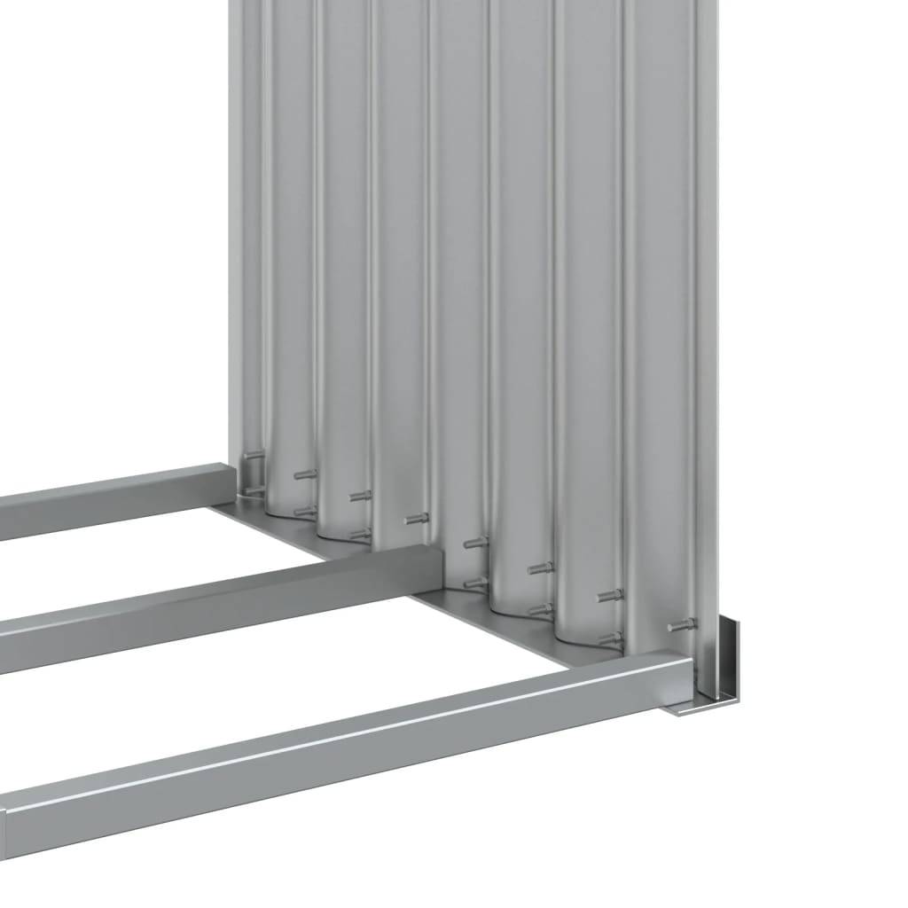 Range-bûches extérieur en acier galvanisé Argenté 120x45x140 cm – ComfortXL Outdoor Living - Image 7
