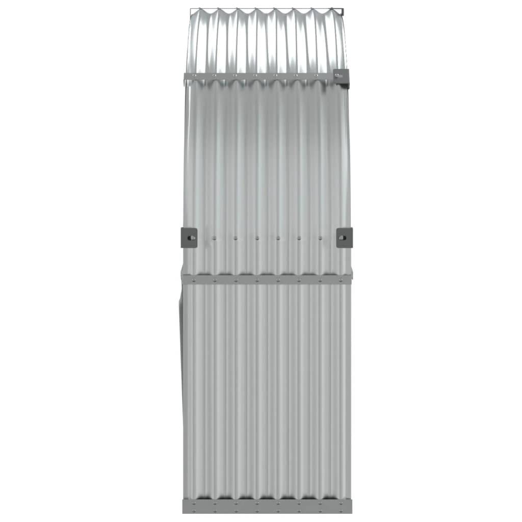 Range-bûches extérieur en acier galvanisé Argenté 120x45x140 cm – ComfortXL Outdoor Living - Image 5