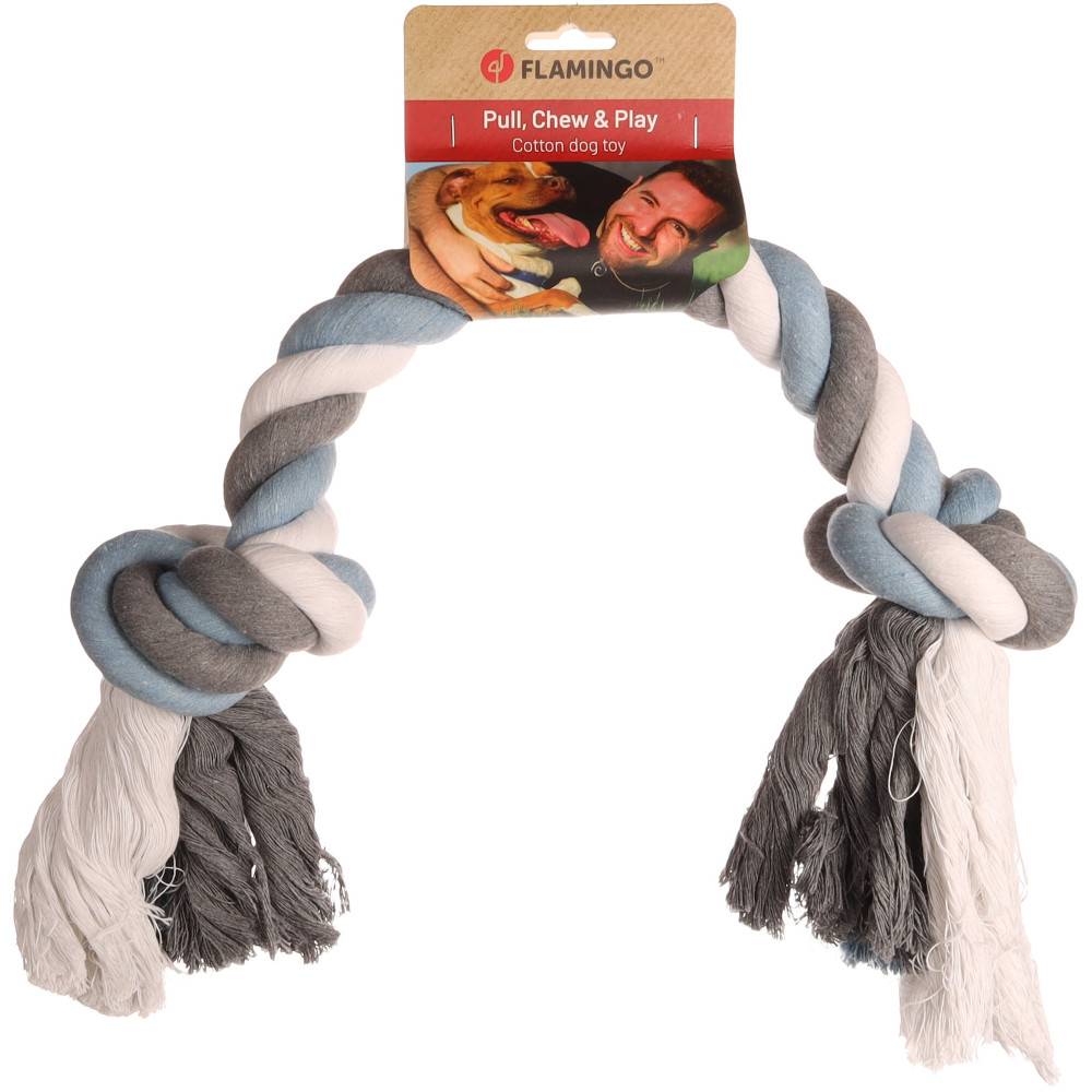 Jouet corde avec 2 nœuds Bleu ø 8.5 x 75 cm jumbo pour chien - Image 3