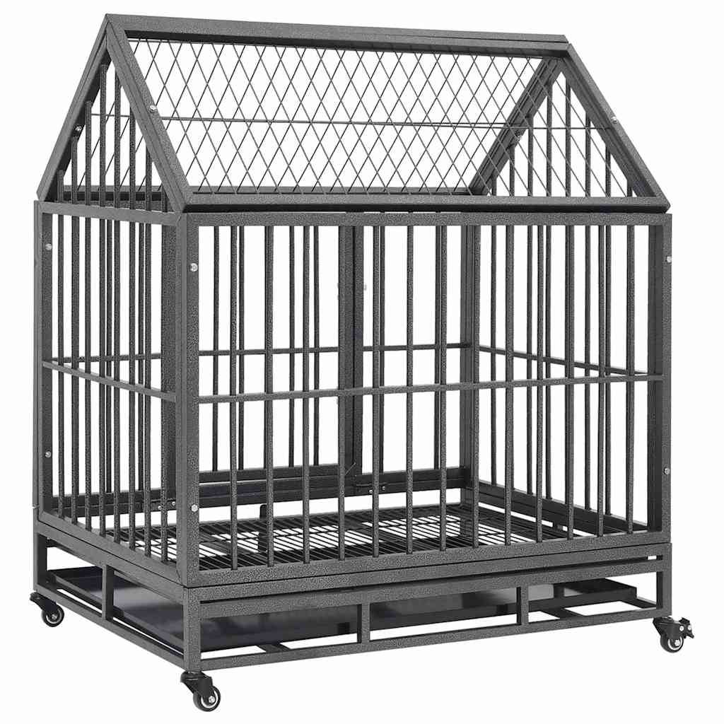 Vidaxl - Cage pour chien avec roues et toit Acier 92x62x106 cm vidaXL 171493 - Imagen 6