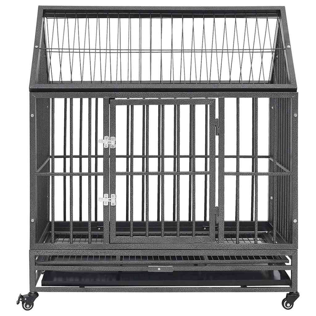Vidaxl - Cage pour chien avec roues et toit Acier 92x62x106 cm vidaXL 171493 - Imagen 2