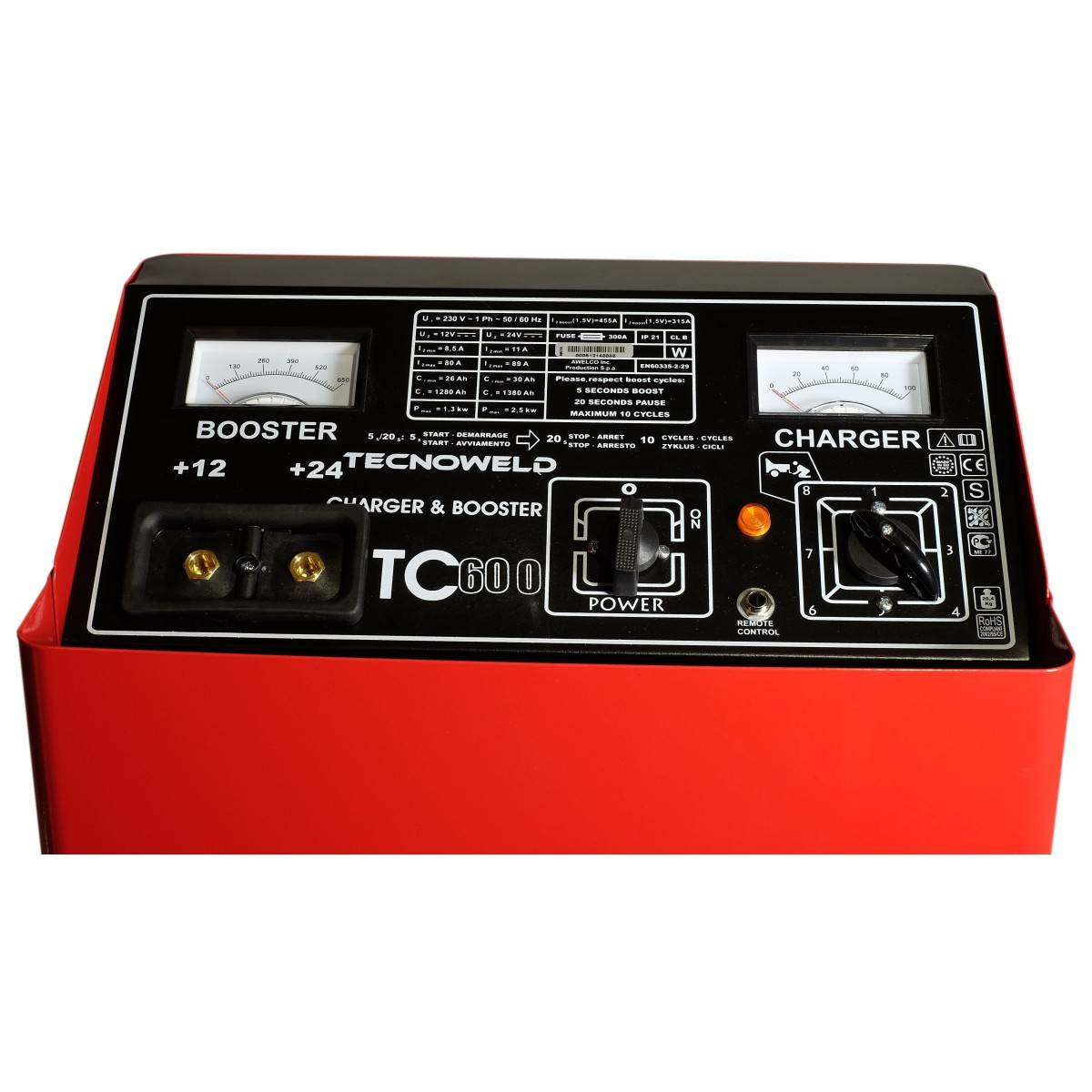 Chargeur démarreur de Batterie 12-24V Charge 89A poids lourds 700 Ah TEC600 TECNOWELD - Imagen 4