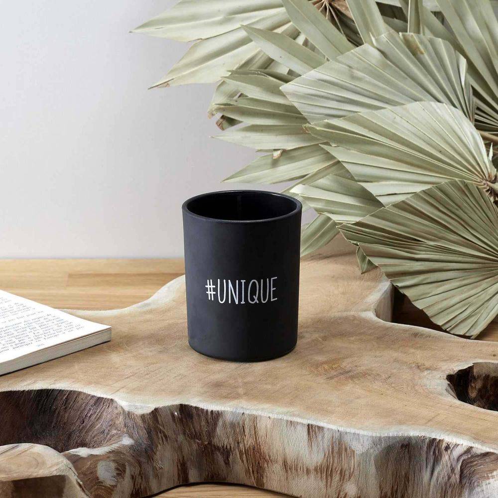 The Home Deco Factory - Bougie parfumée senteur vanille Hashtag 9 cm (Lot de 10) - Imagen 3
