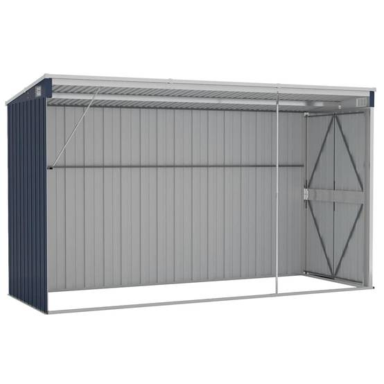 Vidaxl - Abri de jardin mural Anthracite 118x288x178 cm Acier vidaXL 316227 - Image 7