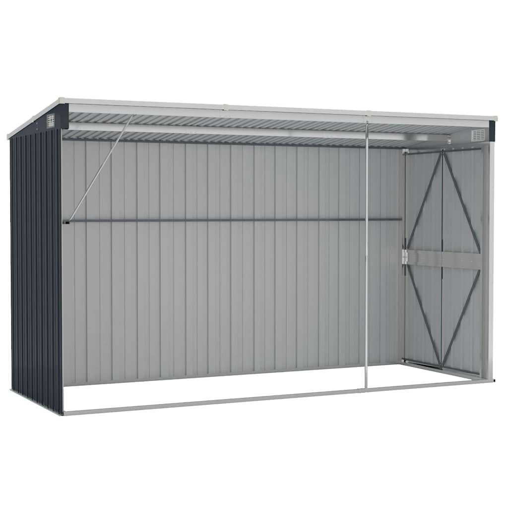 Vidaxl - Abri de jardin mural Anthracite 118x288x178 cm Acier 3.4m² vidaXL 316227 - Image 9