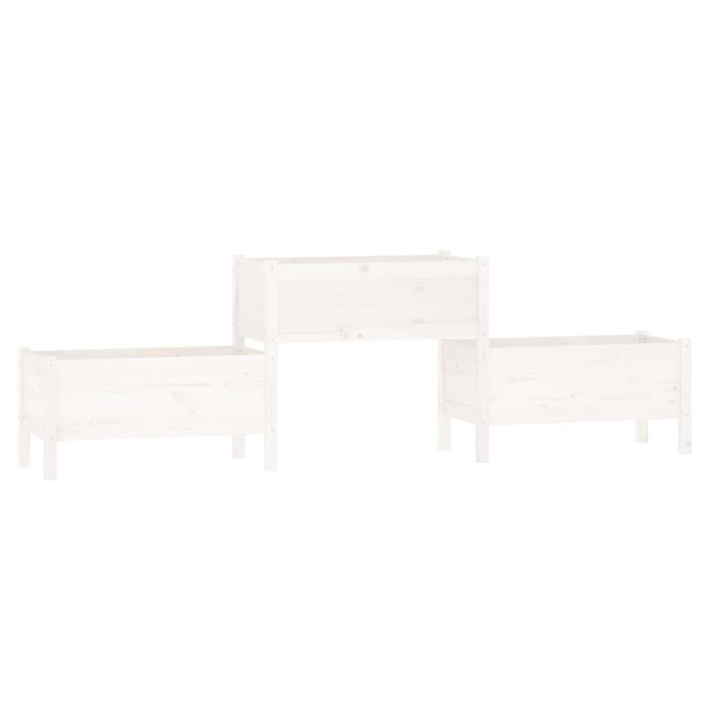 Maison Chic - Jardinière - Bac à Fleurs - Pot De Fleurs Blanc 245,5x44x75 cm Bois massif de pin - Imagen 1