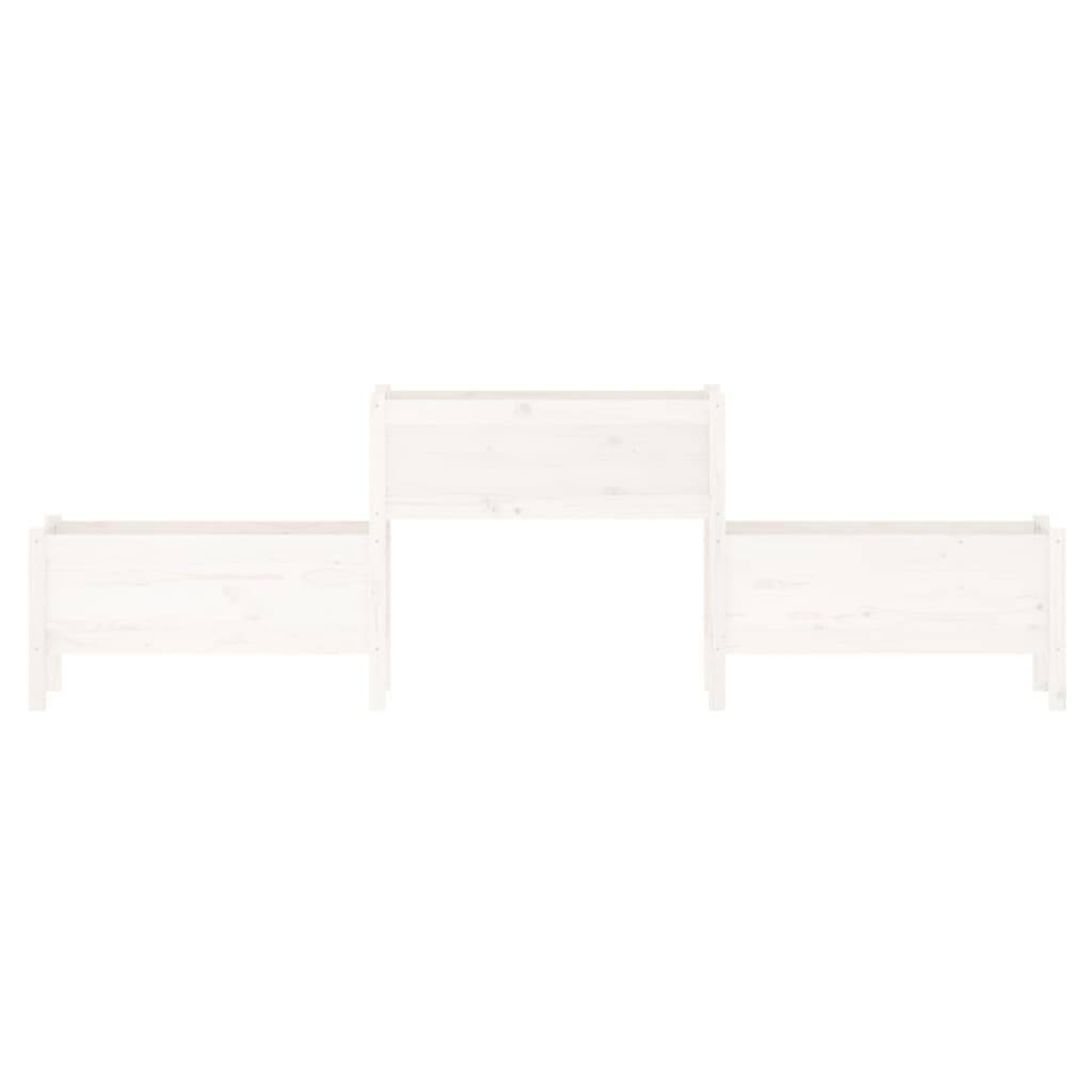 Maison Chic - Jardinière - Bac à Fleurs - Pot De Fleurs Blanc 245,5x44x75 cm Bois massif de pin - Imagen 4