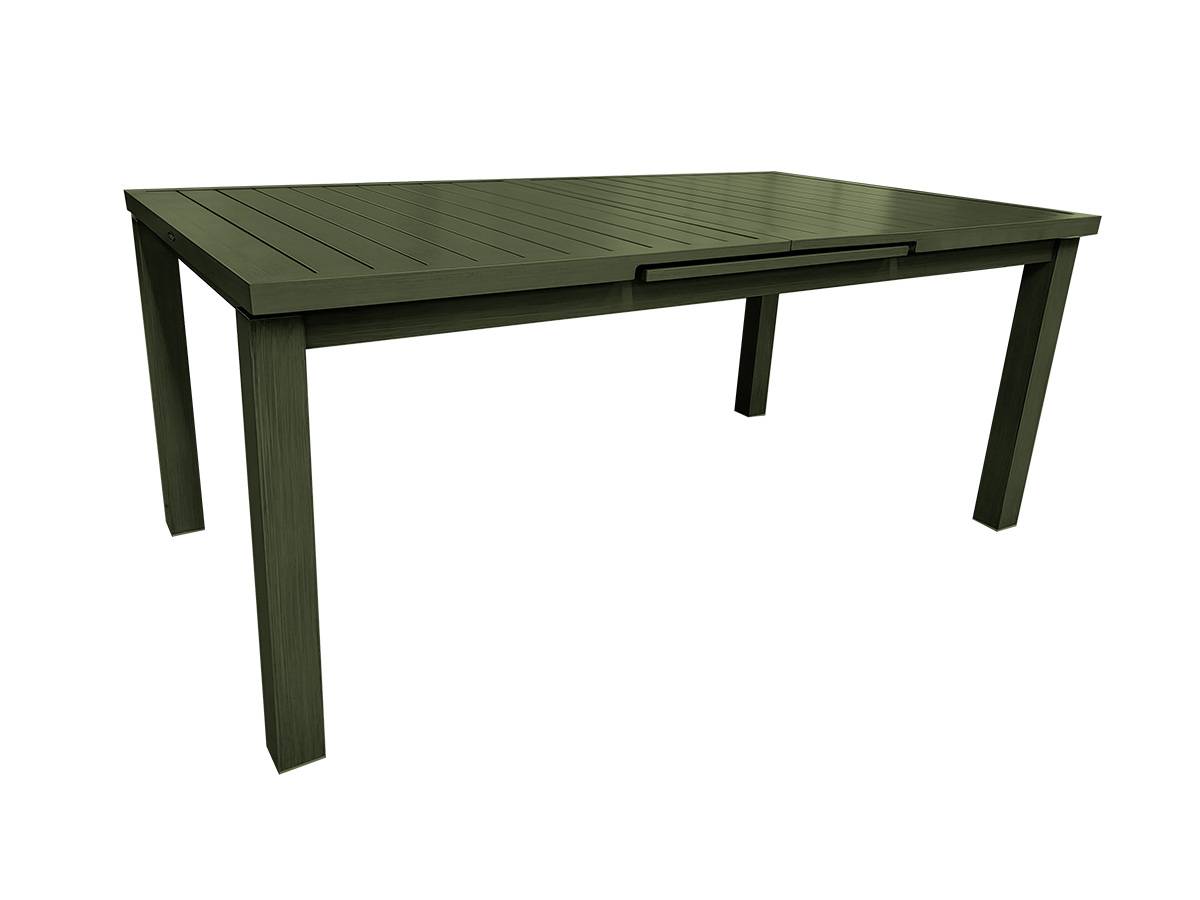 Table de jardin rectangulaire extensible en aluminium Santorin kaki 8/10 places - Jardiline + 10 fauteuils - Imagen 1