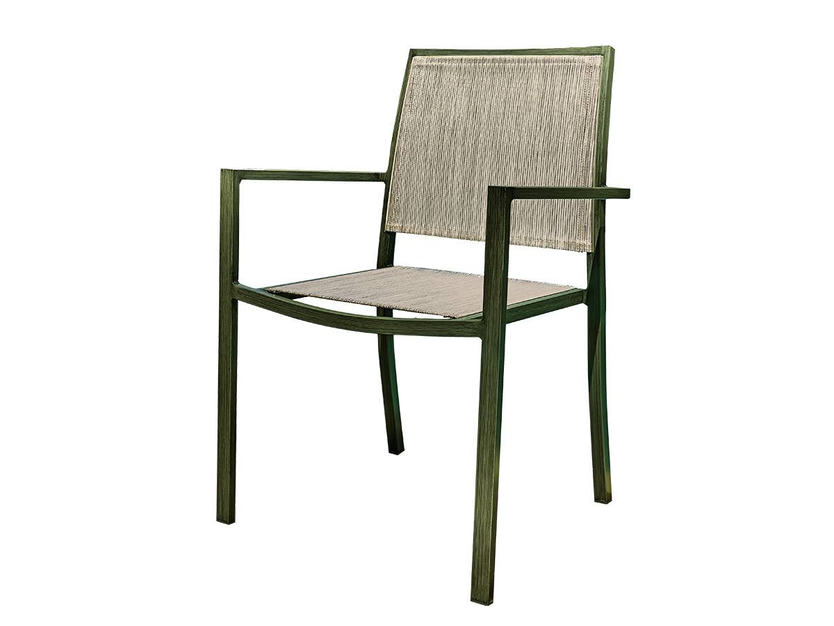 Table de jardin rectangulaire extensible en aluminium Santorin kaki 8/10 places - Jardiline + 10 fauteuils - Imagen 2