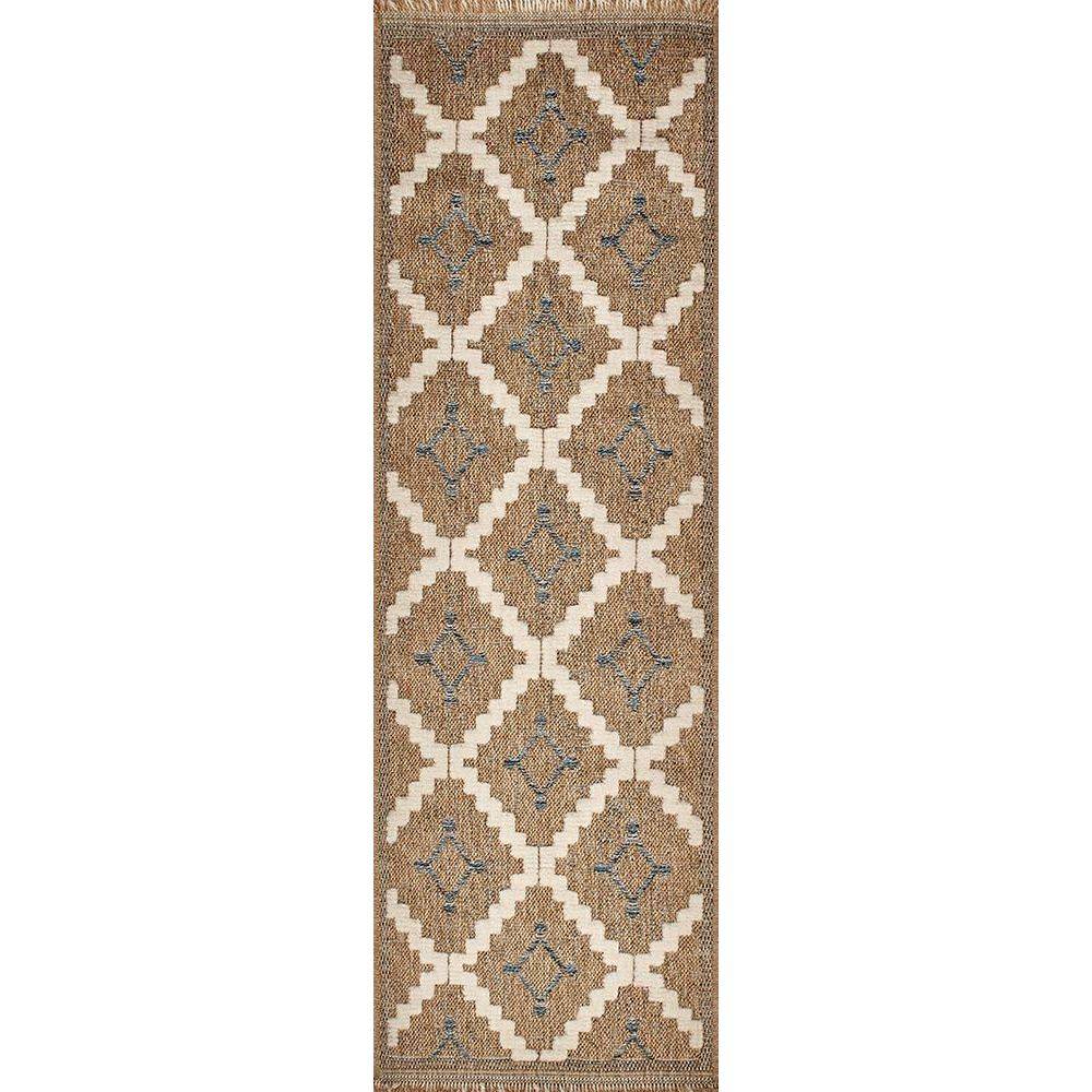 Jardindeco - Tapis intérieur extérieur aspect jute bleu Tijuana 9041 230 x 160 cm - Imagen 4