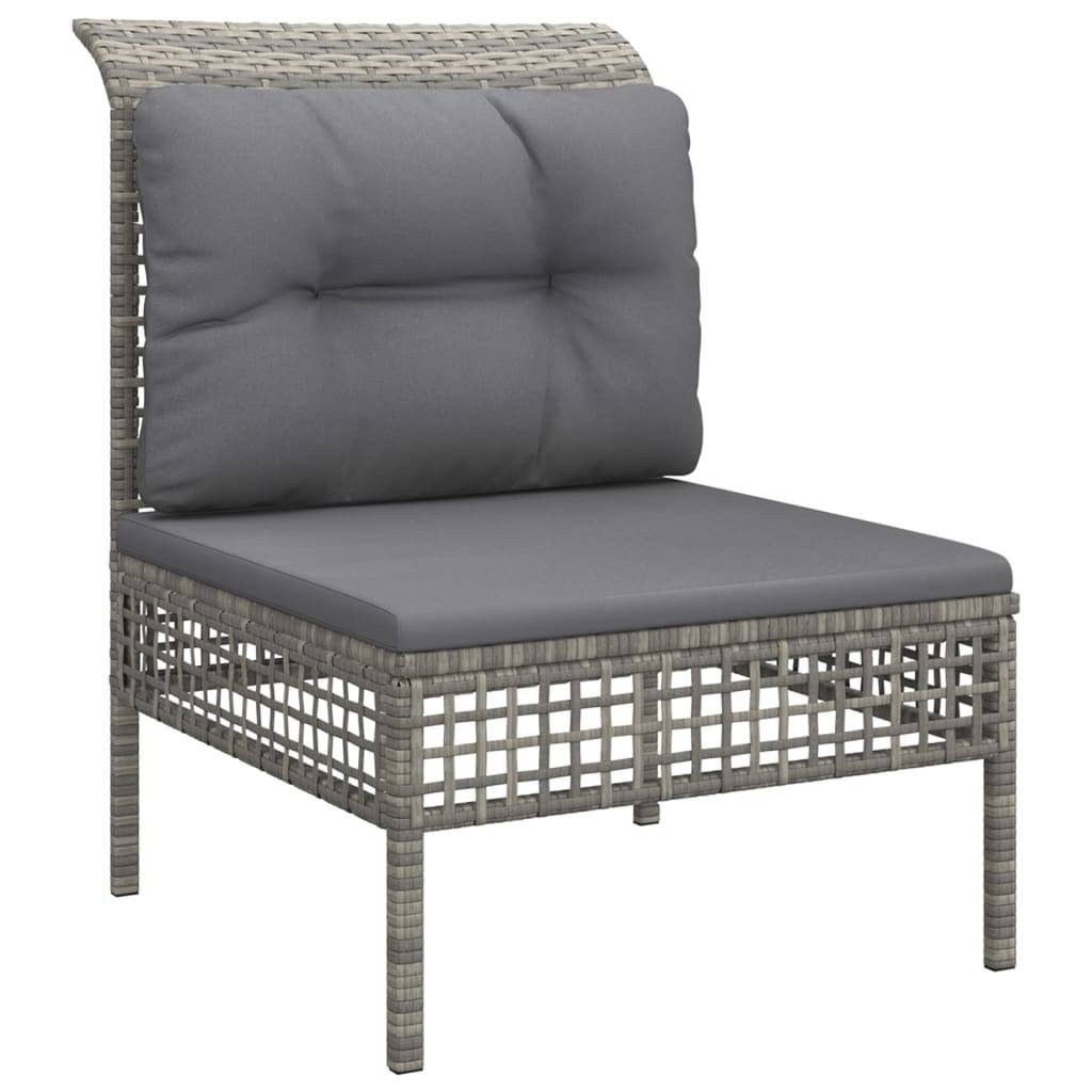 Helloshop26 - Salon de jardin meuble d'extérieur ensemble de mobilier 7 pièces avec coussins gris résine tressée - Imagen 2