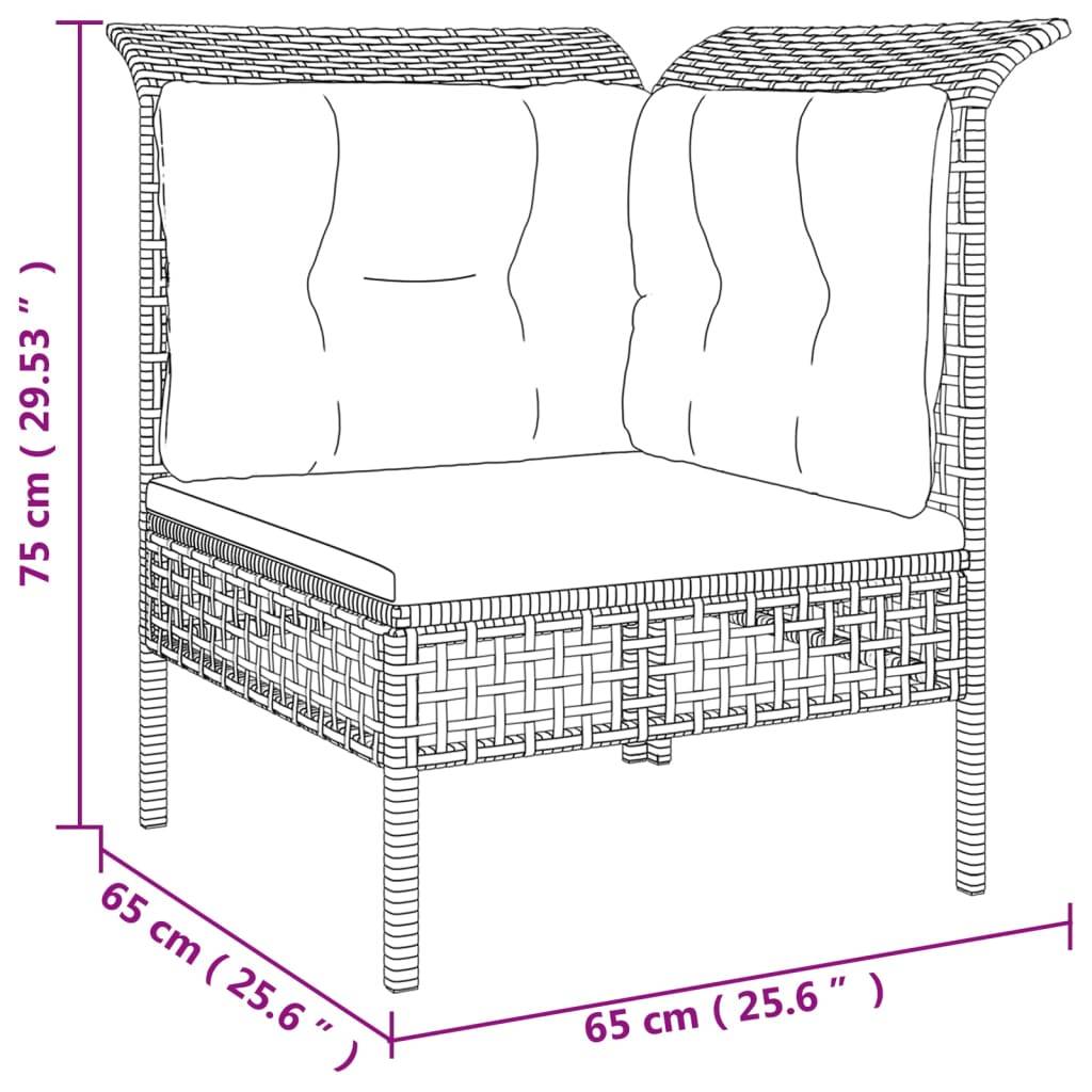 Helloshop26 - Salon de jardin meuble d'extérieur ensemble de mobilier 7 pièces avec coussins gris résine tressée - Imagen 6