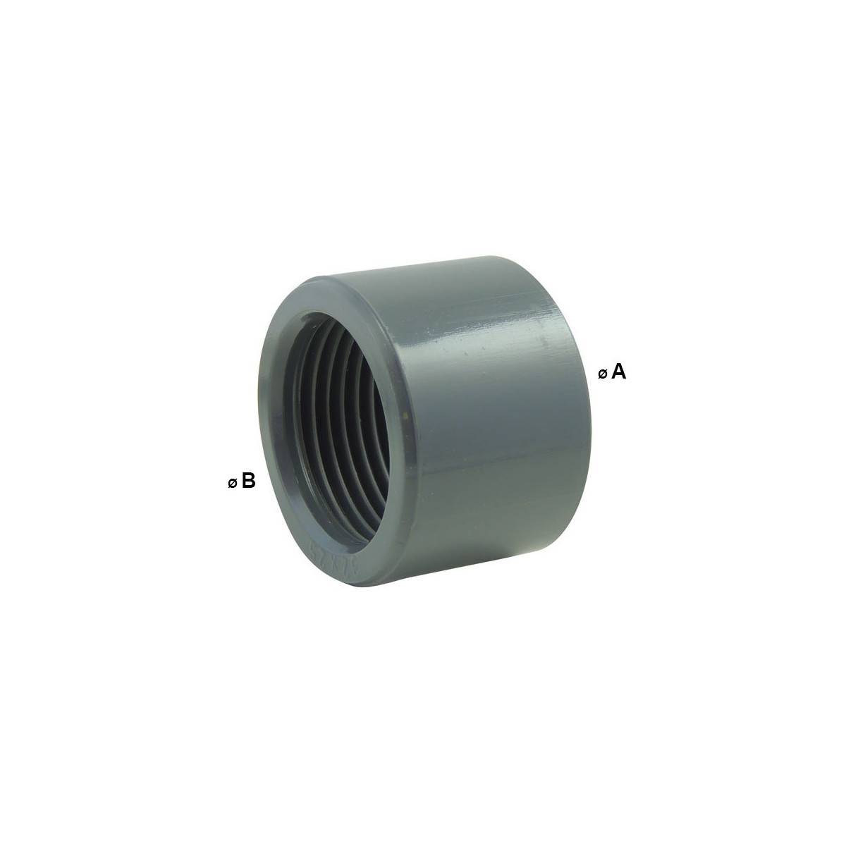 Codital - Réduction simple Male/Femelle en PVC PN16 - Ø A: 25mm | Ø B: 3/8'' - Imagen 2
