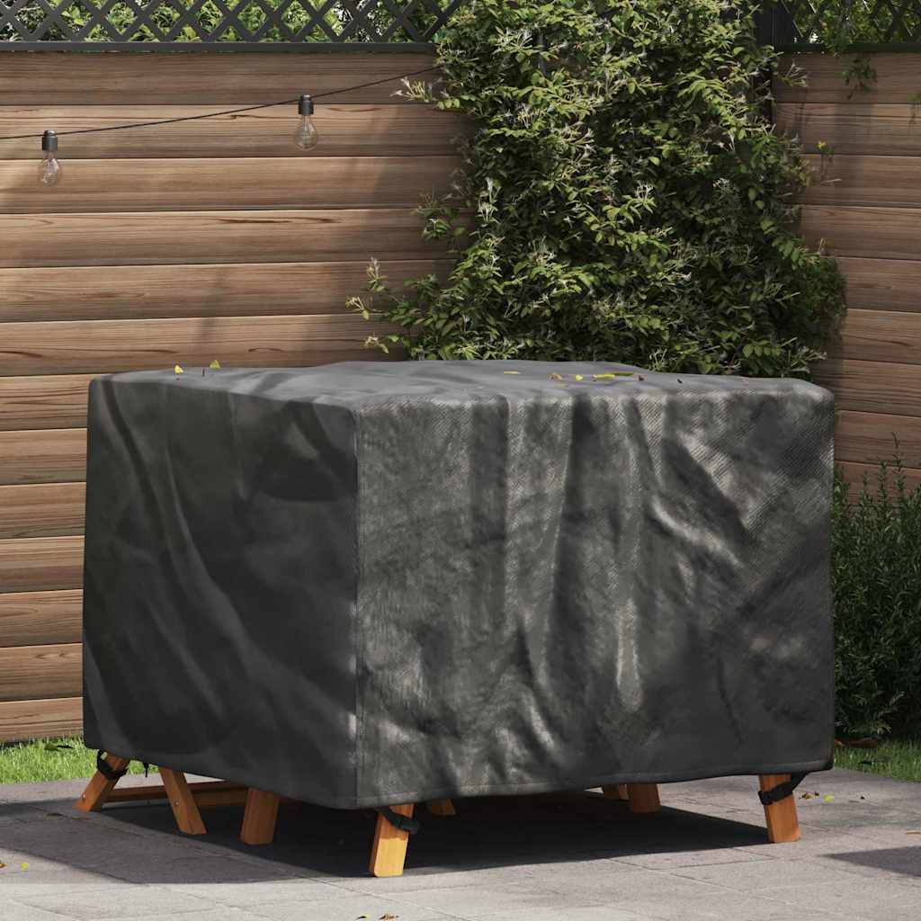 Housse de table de patio d'extérieur 320 x 100 cm imperméable pour meubles de jardin pour tables rondes, protection solaire et coupe-vent, tissu Oxford 420D résistant à l'eau pour meubles de patio
