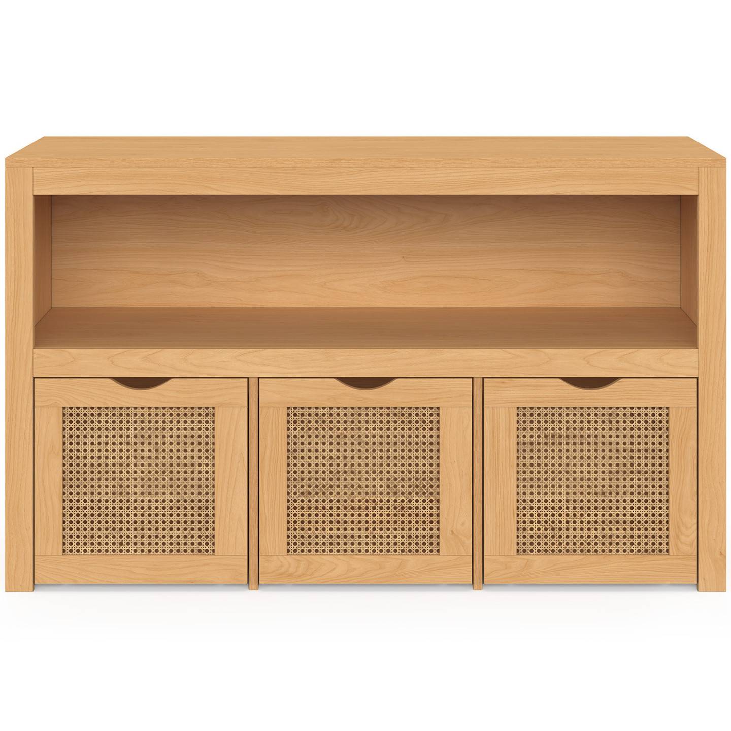 IDMARKET - Meuble de rangement enfant EDHEN bois et cannage 3 tiroirs cubes sur roulettes - Image 4