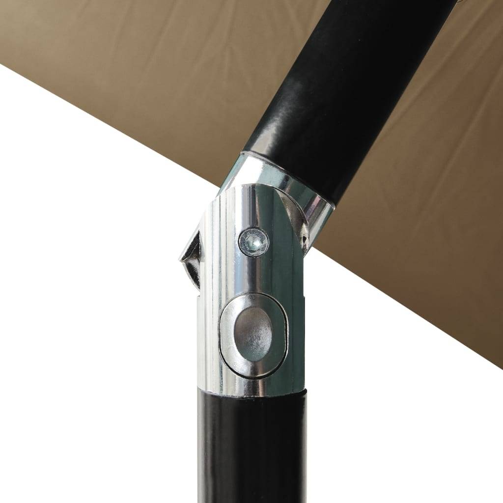 Helloshop26 - Parasol à 3 niveaux avec mât en aluminium 2 m taupe - Imagen 6