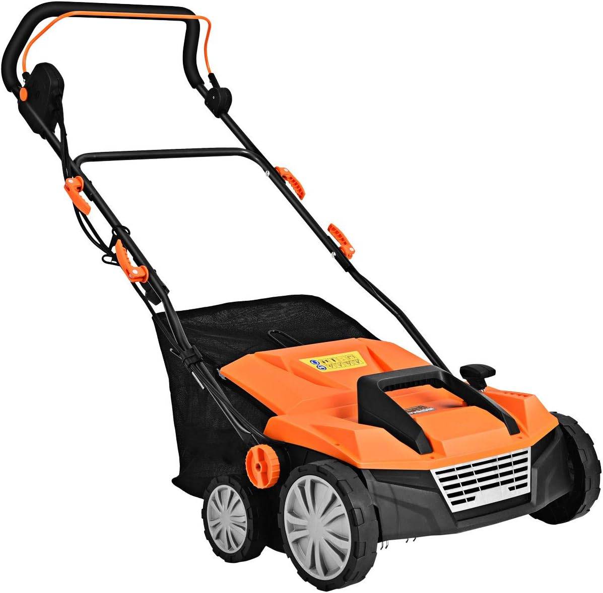 Costway - Scarificateur de Pelouse Électrique de 13A,Scarificateur et Aérateur Filaire avec 2 Lames (Orange) - Image 1
