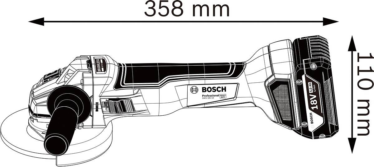 Bosch - Meuleuse d'angle 18V GWS 18V-10 solo (sans batterie ni chargeur) en boite carton - BOSCH - 06019J4002 - Imagen 3