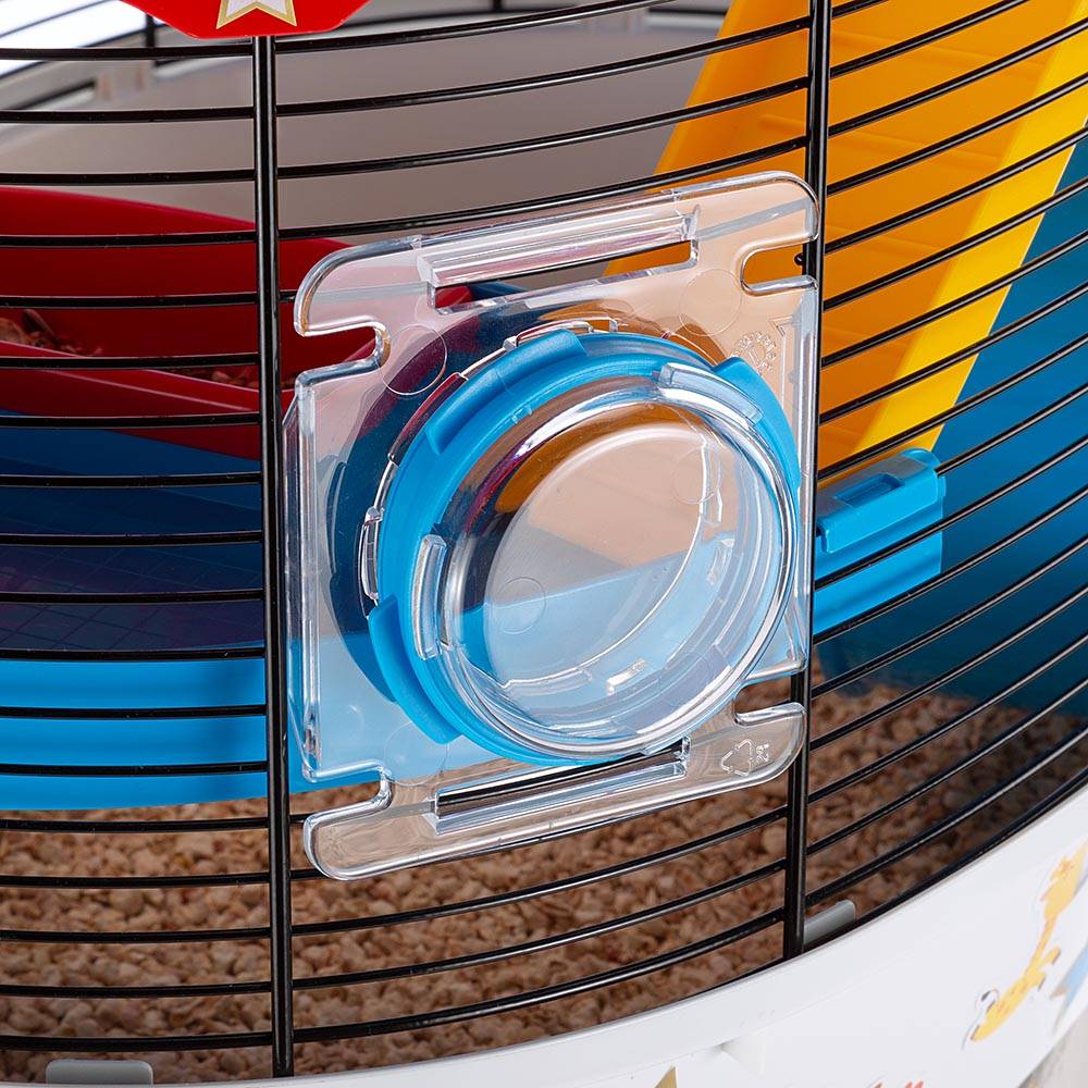 Ferplast - Ferplast Cage à 3 étages pour hamsters CIRCUS FUN, souris, petits rongeurs, plastique robuste et métal, ashésifs colorés et accessoires inclus, 49,5 x - Image 8