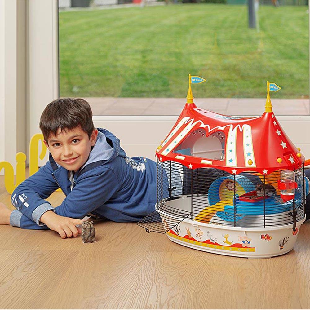 Ferplast - Ferplast Cage à 3 étages pour hamsters CIRCUS FUN, souris, petits rongeurs, plastique robuste et métal, ashésifs colorés et accessoires inclus, 49,5 x - Image 3