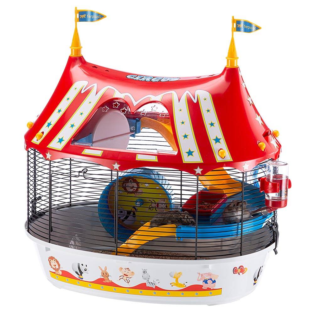 Ferplast - Ferplast Cage à 3 étages pour hamsters CIRCUS FUN, souris, petits rongeurs, plastique robuste et métal, ashésifs colorés et accessoires inclus, 49,5 x - Image 4