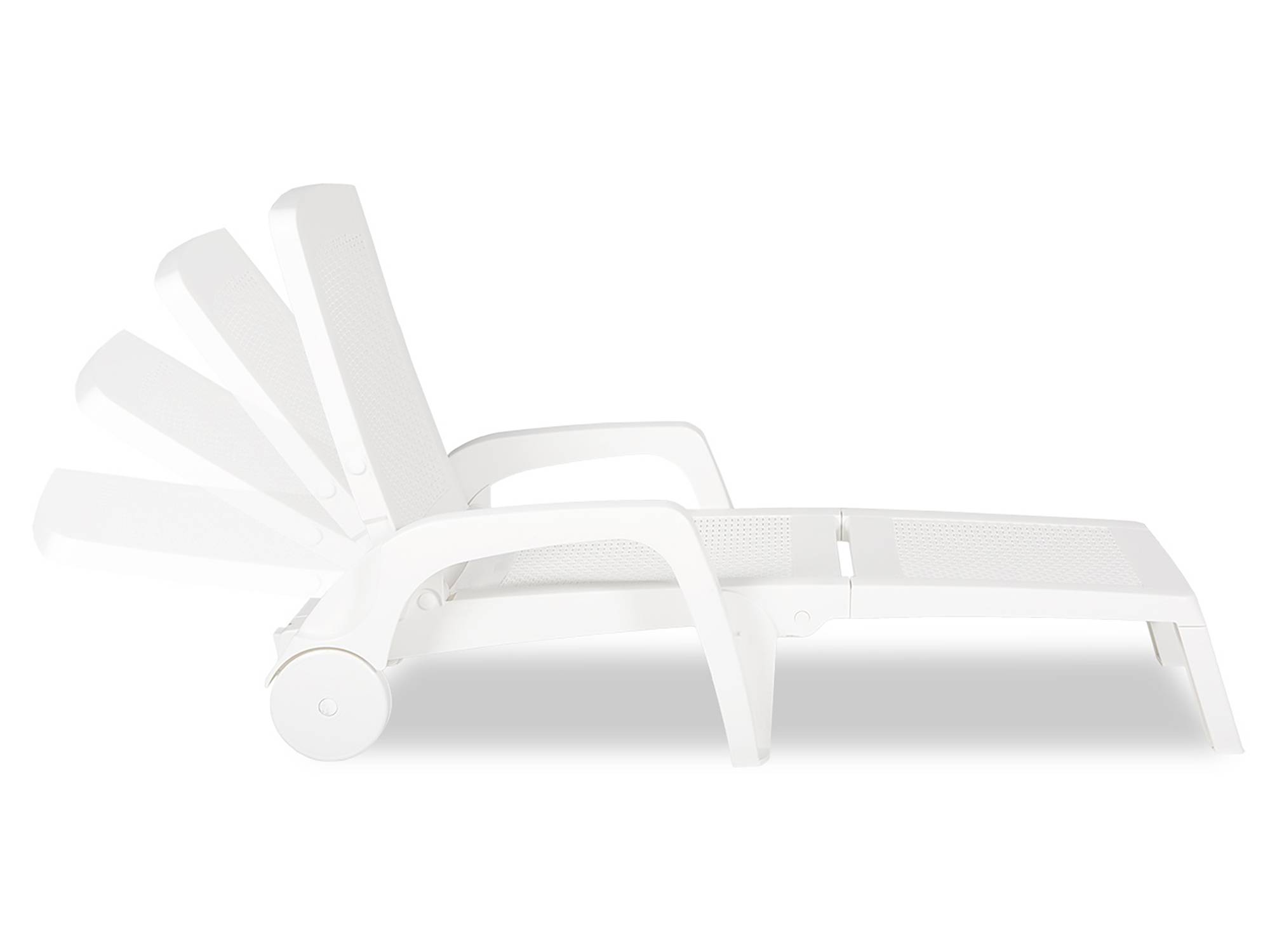 Dmora - Bain au soleil Dmat, Bain au soleil de jardin réglable avec accoudoirs, Chaise longue d'extérieur, 100% Made in Italy, 190x46h70 cm, Blanc - Dmora - Imagen 7