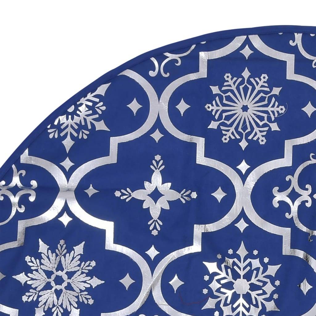 Jupe de sapin de Noël - Robe de sapin - Tapis de sapin de luxe avec chaussette Bleu 122 cm Tissu - Image 6