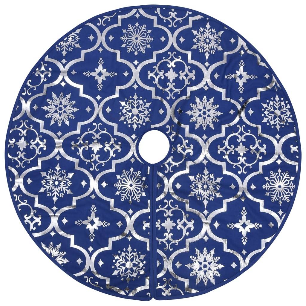 Jupe de sapin de Noël - Robe de sapin - Tapis de sapin de luxe avec chaussette Bleu 122 cm Tissu - Image 3
