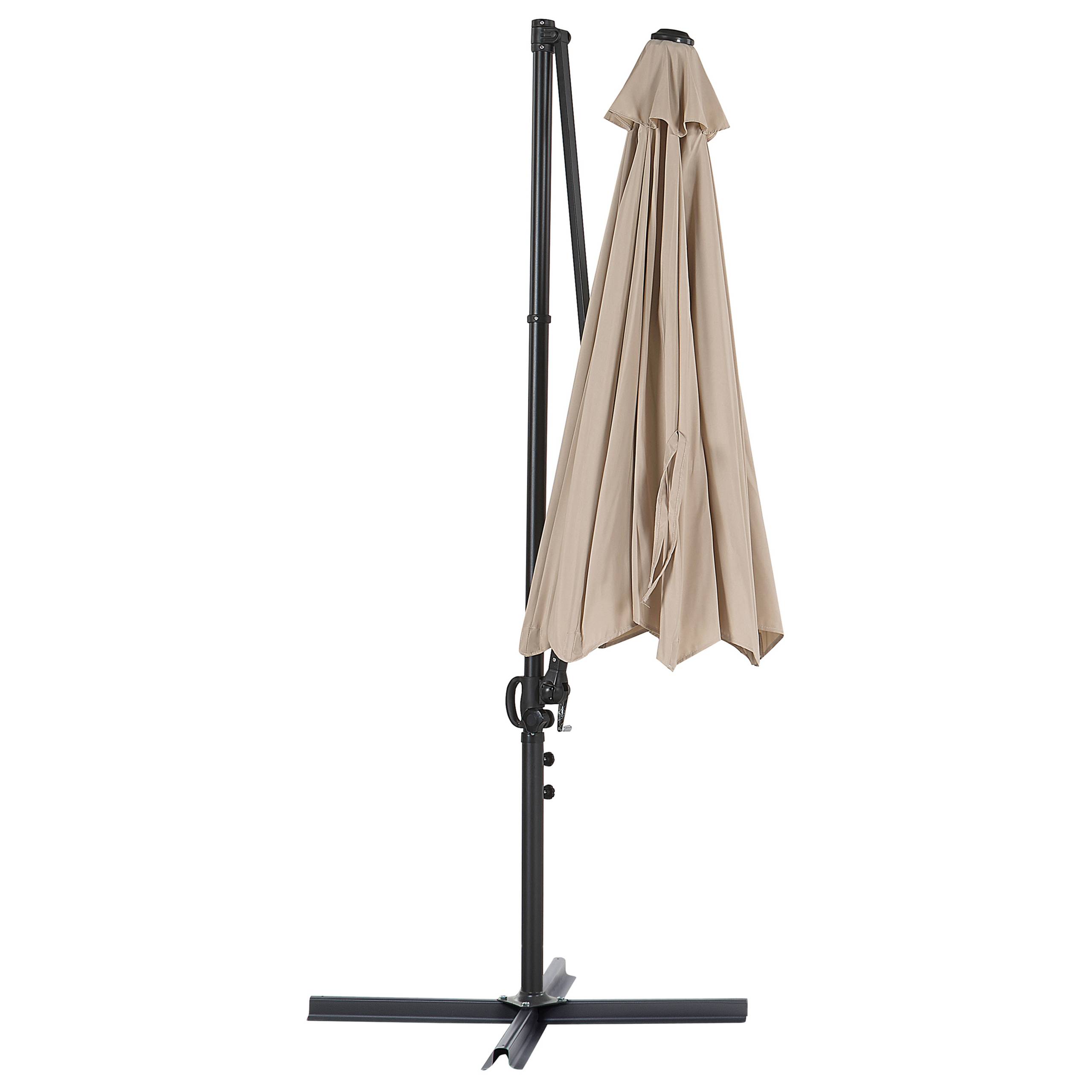 Beliani - Parasol de Jardin Beige en Aluminium et Tissu Polyester ⌀ 2,95 m Octogonal à Manivelle et en Porte-à-Faux Rotation 360° Résistant aux UV - Imagen 6