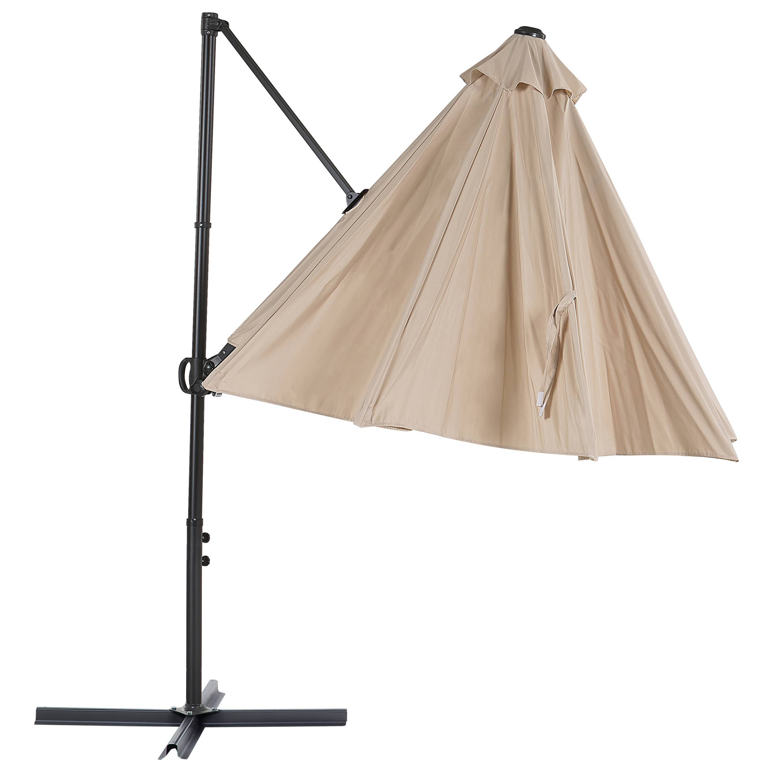 Beliani - Parasol de Jardin Beige en Aluminium et Tissu Polyester ⌀ 2,95 m Octogonal à Manivelle et en Porte-à-Faux Rotation 360° Résistant aux UV - Imagen 5