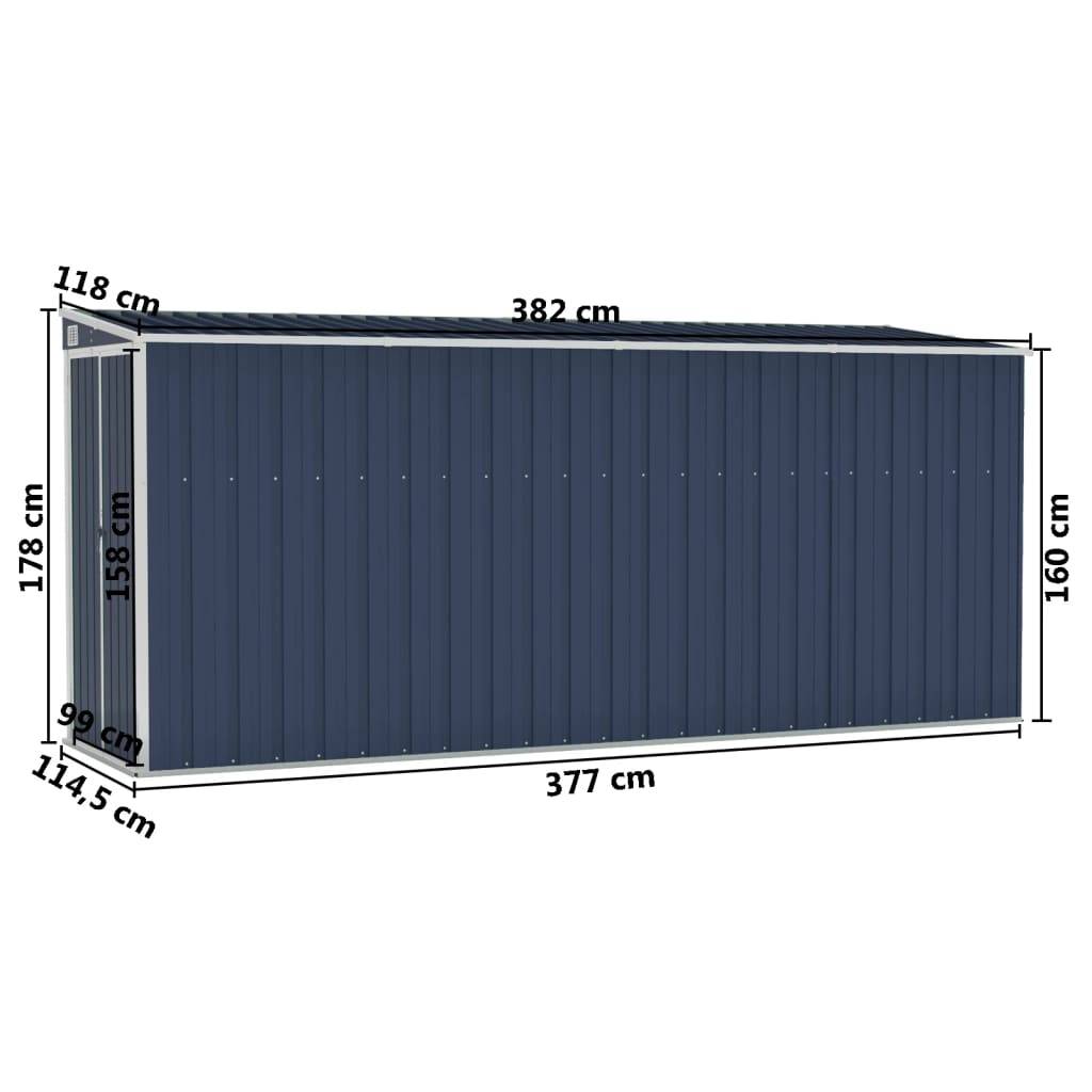 Maison Chic - Abri de jardin 4.51m² mural Cabane de jardin - Anthracite 118x382x178 cm Acier - Meuble Pro MAISON CHIC - Imagen 7