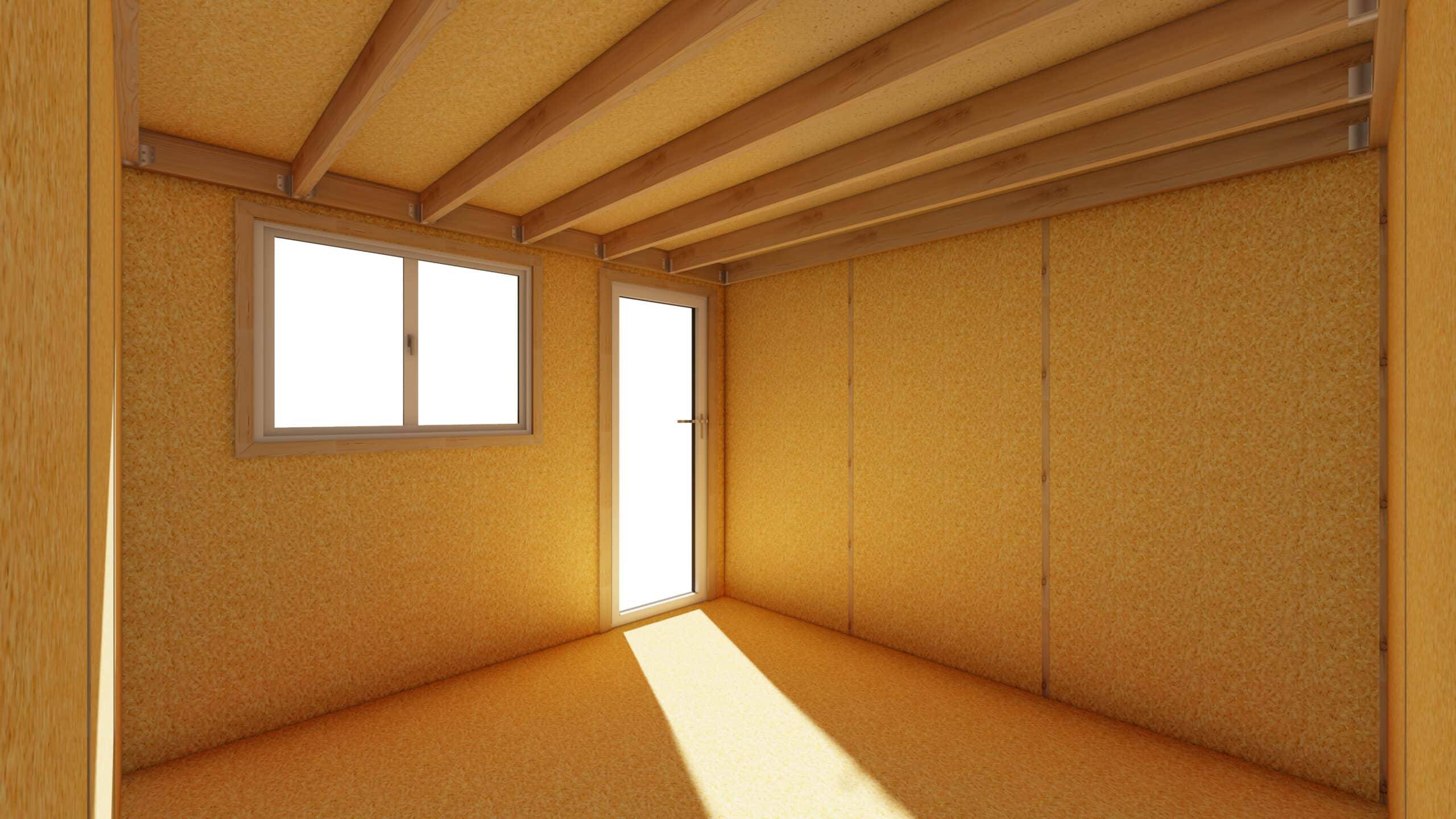 Sans Marque - STUDIO DE JARDIN / 11,8 m2 - 3,35 x 3,52m / Plancher isolé / Bardage Brun / Intérieur OSB / Livraison Gratuite / Studio Français - Imagen 3