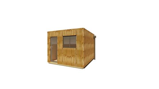 Sans Marque - STUDIO DE JARDIN / 11,8 m2 - 3,35 x 3,52m / Plancher isolé / Bardage Brun / Intérieur OSB / Livraison Gratuite / Studio Français - Image 2