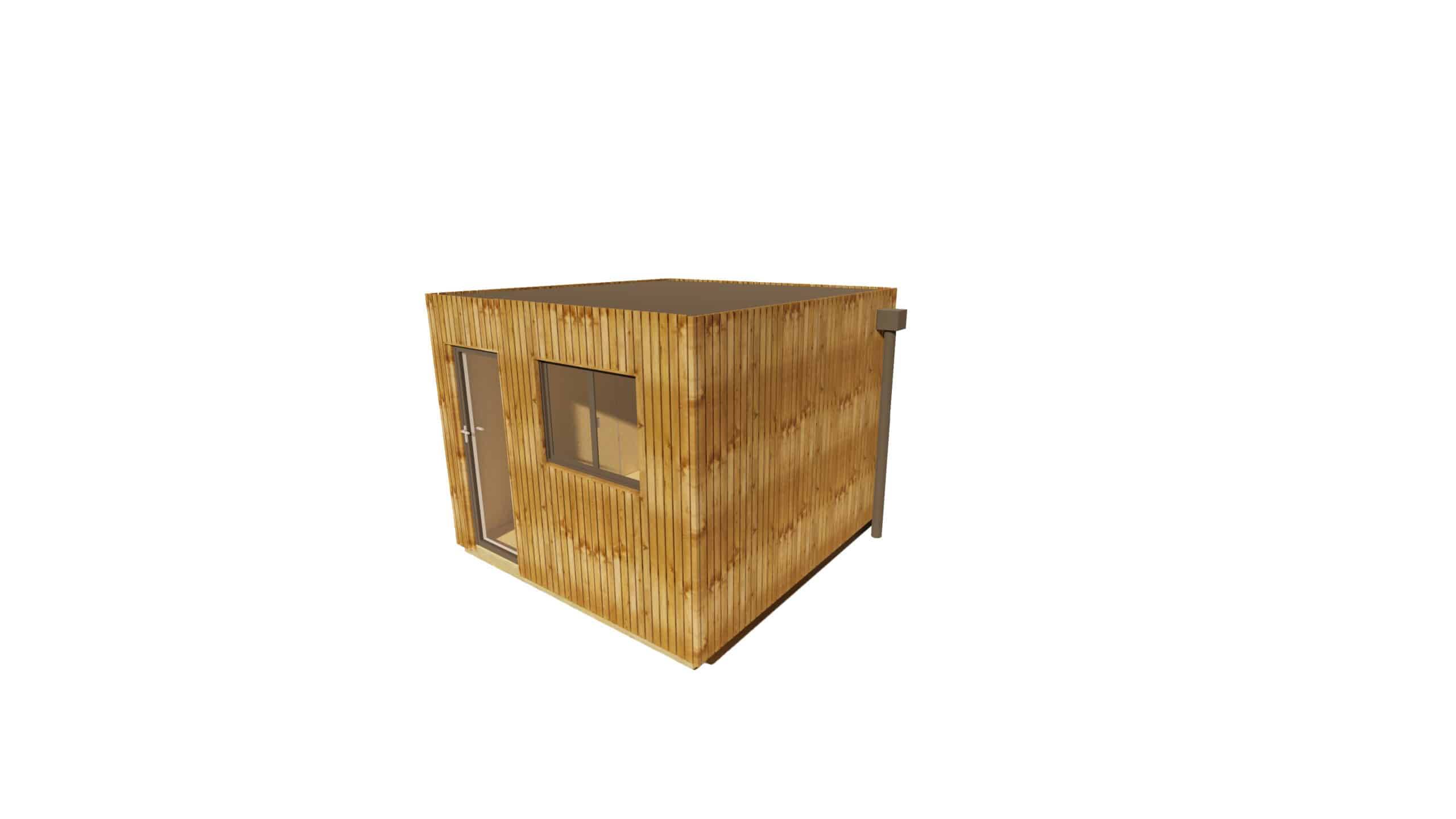 Sans Marque - STUDIO DE JARDIN / 11,8 m2 - 3,35 x 3,52m / Plancher isolé / Bardage Brun / Intérieur OSB / Livraison Gratuite / Studio Français - Imagen 7