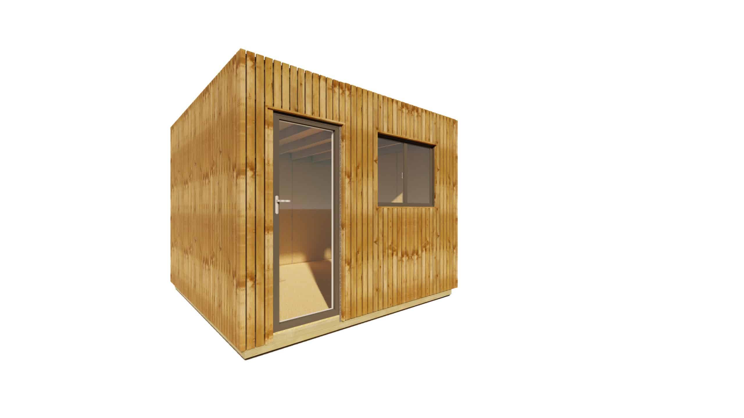 Sans Marque - STUDIO DE JARDIN / 11,8 m2 - 3,35 x 3,52m / Plancher isolé / Bardage Brun / Intérieur OSB / Livraison Gratuite / Studio Français - Imagen 6