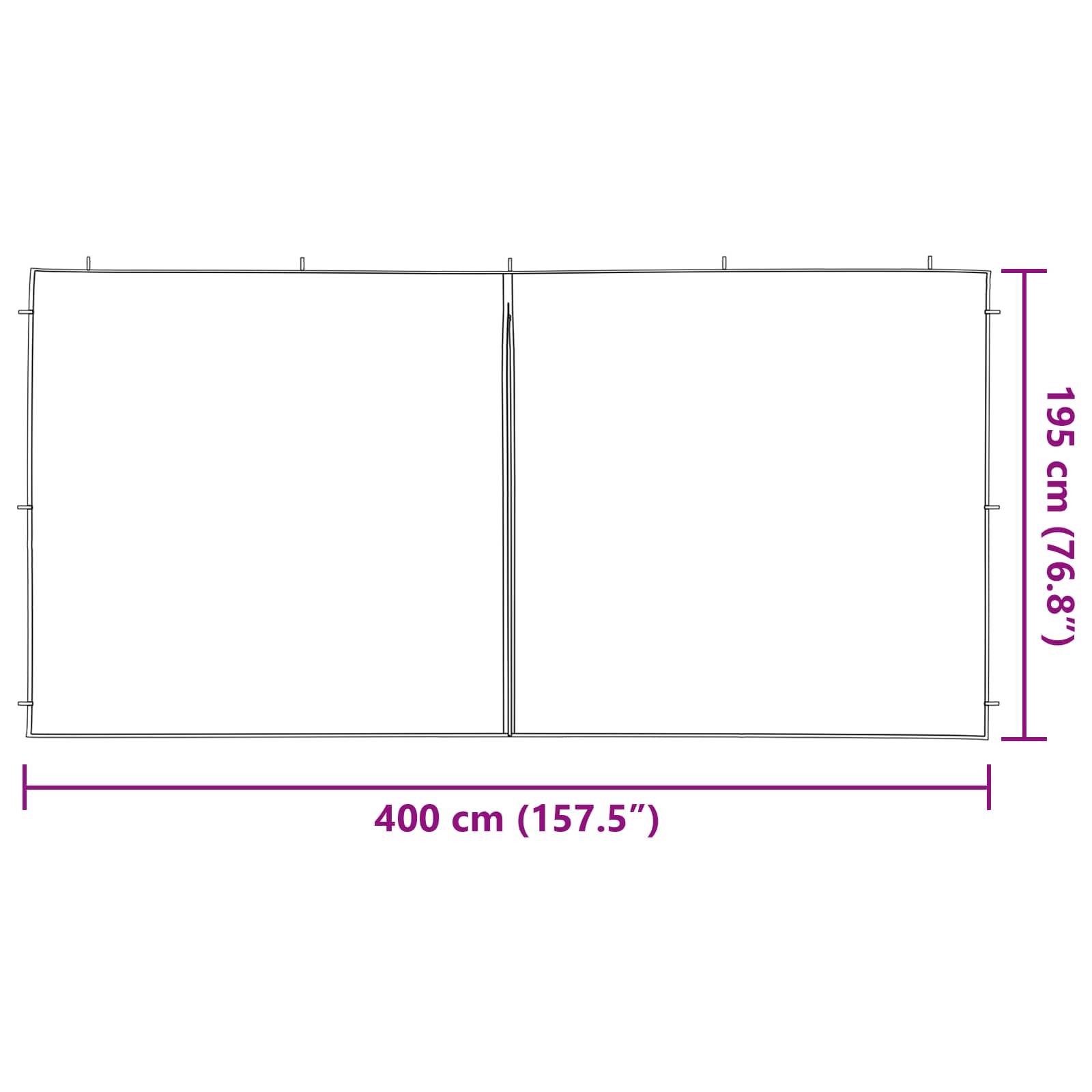 Mur de tente de fête PE et acier blanc 400 x 195 cm - PANGIVO - Image 6