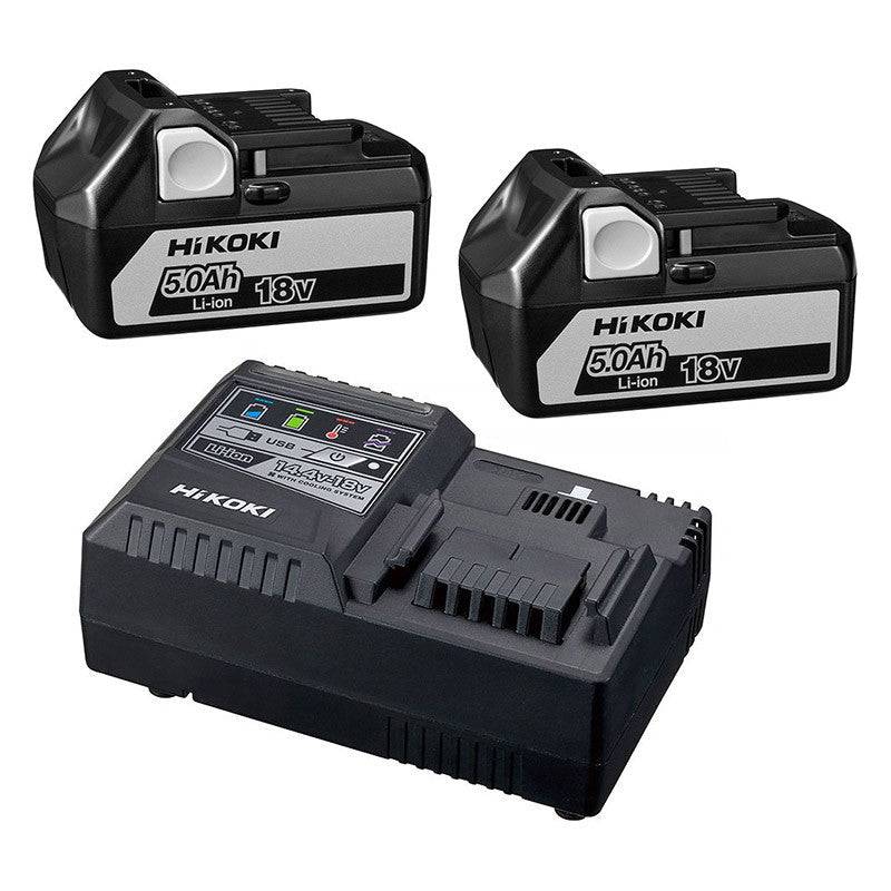 Pack Batteries HIKOKI UC18YSL3WGZ 2 x 5,0Ah Li-ion + Chargeur rapide 18V & 36V Hikoki - Imagen 1