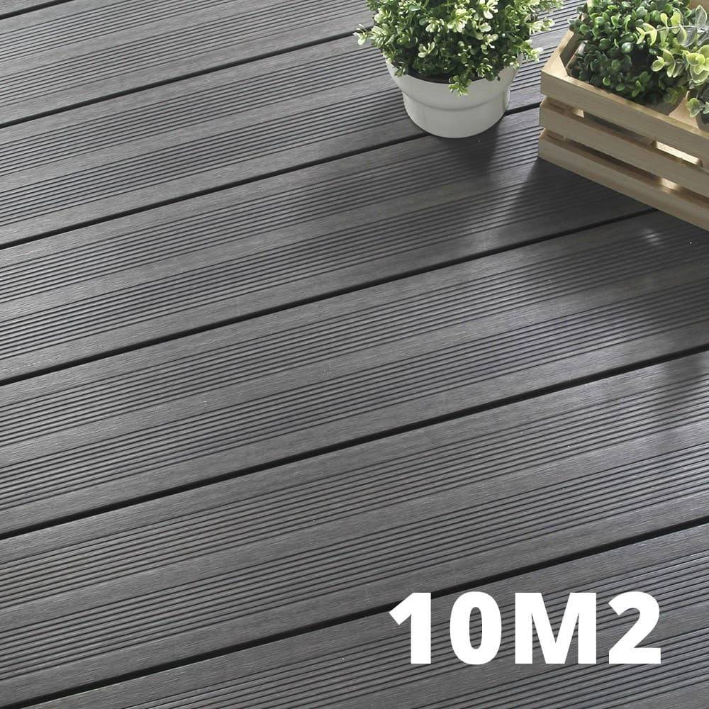 Kit Terrasse ATLANTA 10m² Platinium - 31 Lames de Terrasse (220 x 14.5 x 2.25 cm) - Garantie 15 ans - Fixation par Clips - Imagen 1