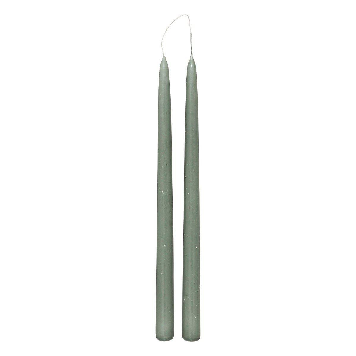 Lot de 2 Bougies Bâton "Hugo" 30cm Vert Céladon - Image 1