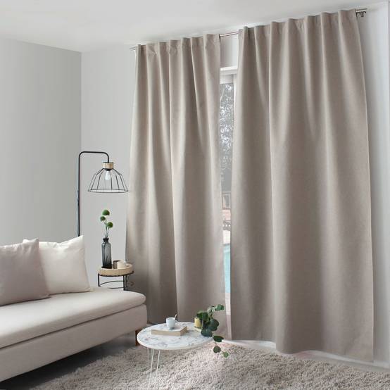 Enjoy Home - Rideau Occultant Opacité Maximale "Eclipse" 140x240cm Beige - Image 1